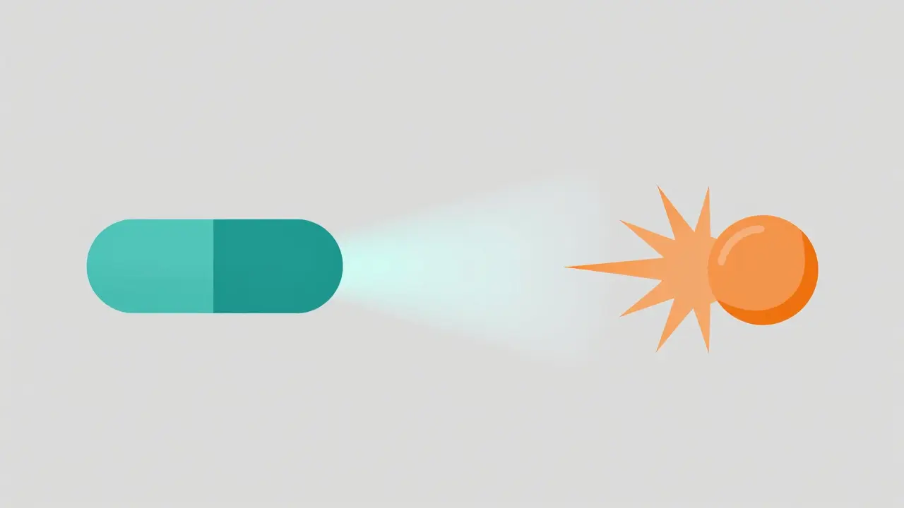 Abstract graphic comparing long vs short drug half-lives using ripples