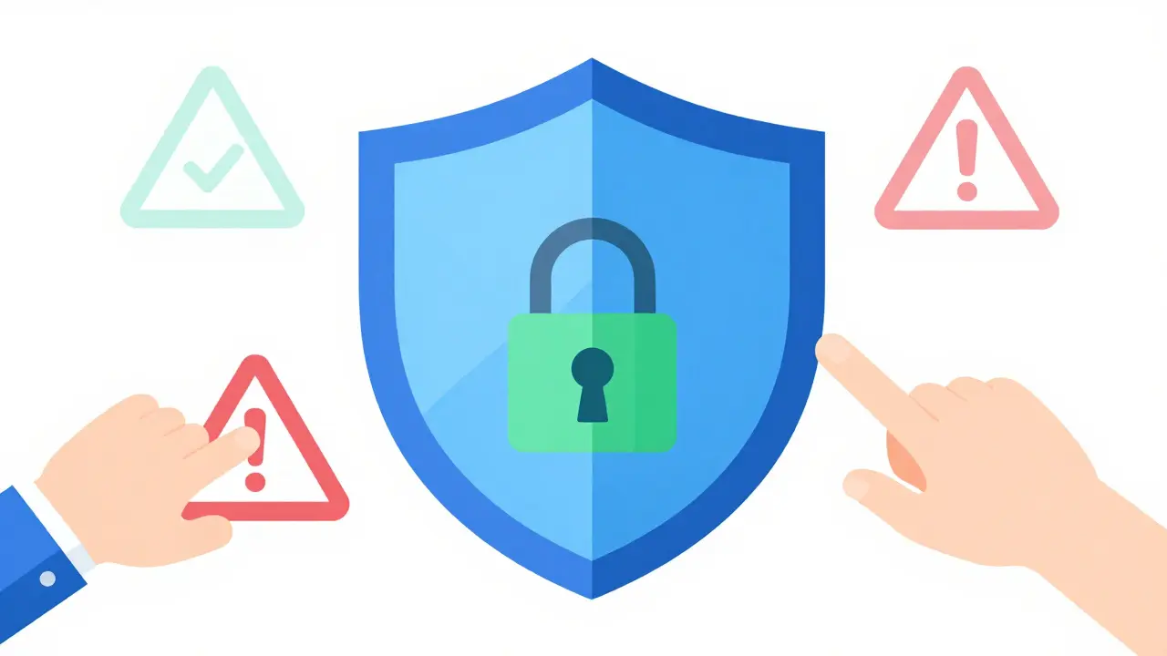 Abstract shield icon representing safe and verified online pharmacy purchases.