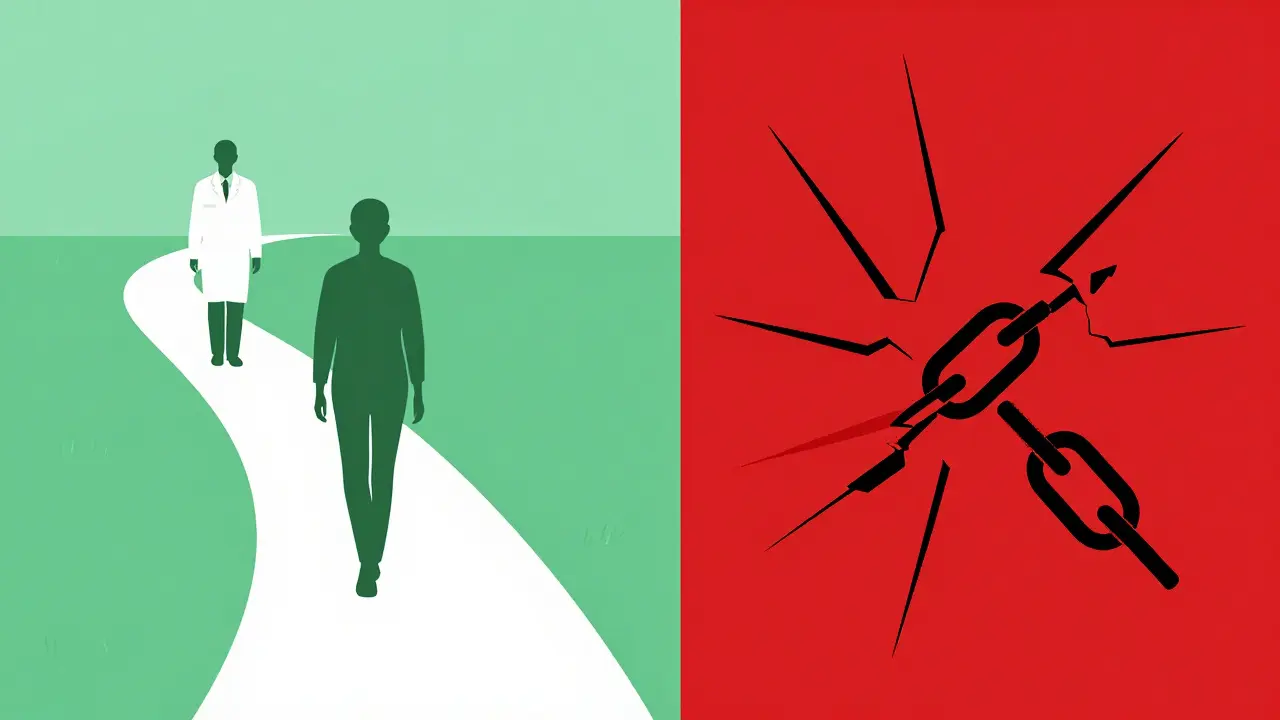 Split illustration contrasting safe supervised breaks with dangerous interruptions