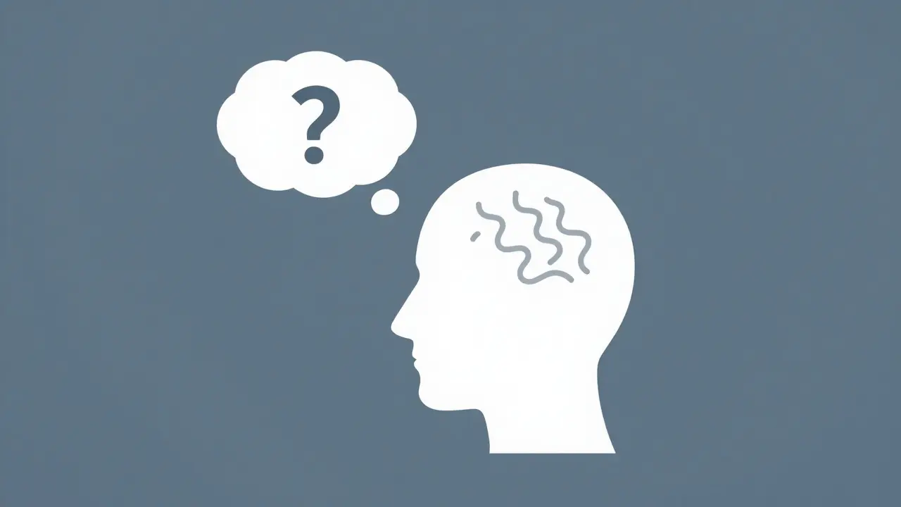 Head silhouette illustrating the nocebo effect