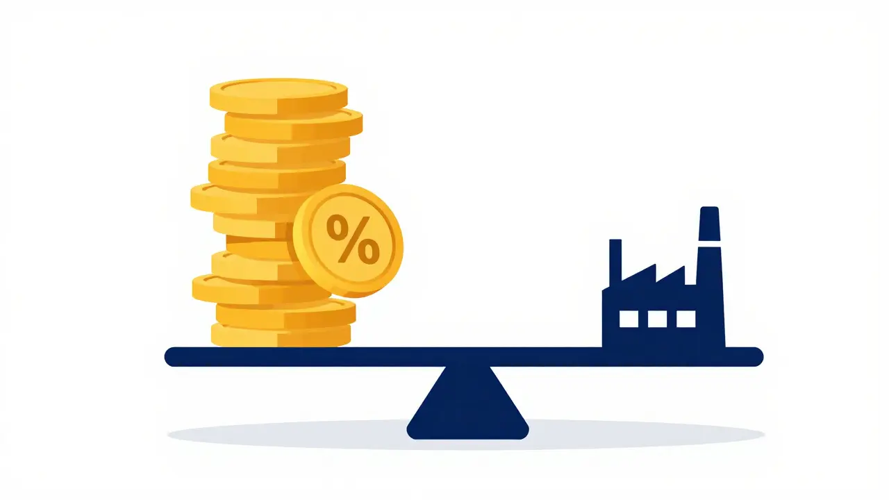 Seesaw showing thin profit margins crushing factory stability
