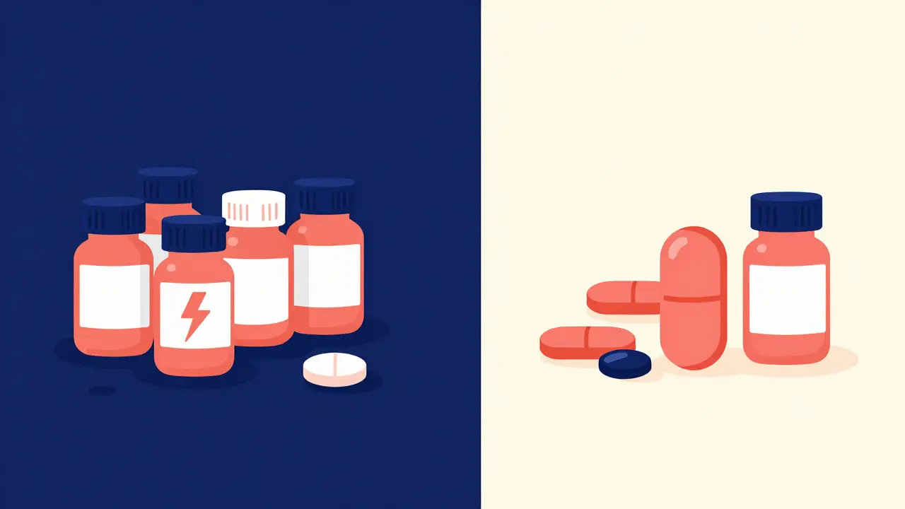 Split illustration showing clashing vs safe medication interactions for contraception.