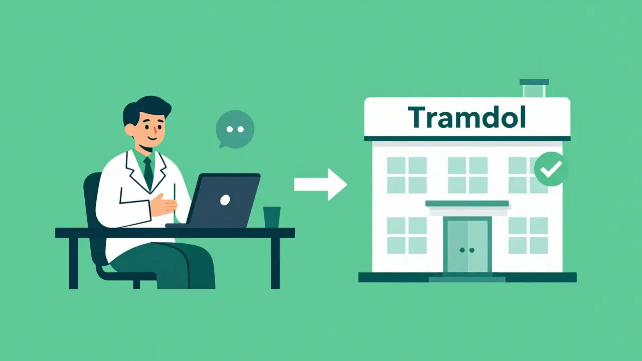 Telehealth doctor sending e-prescription to verified online pharmacy