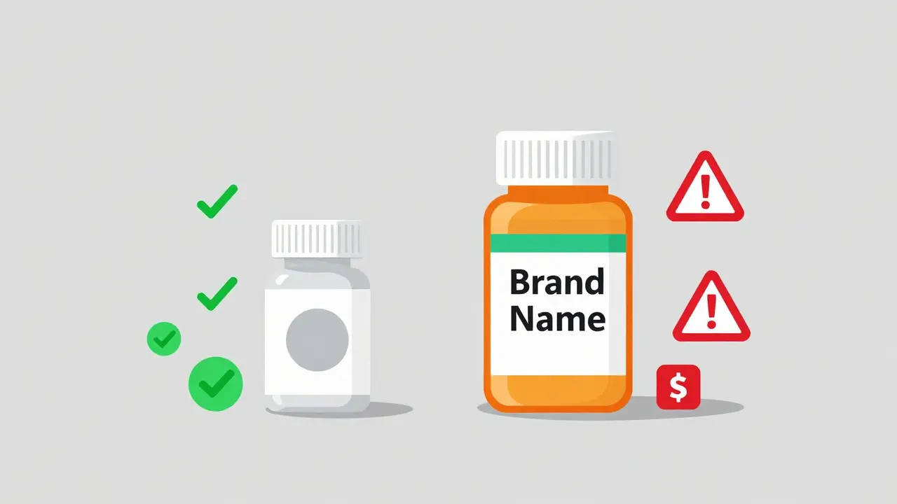 Comparison of cheap generic pills versus expensive brand name medication
