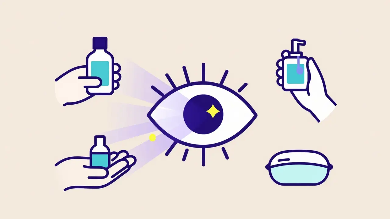 Conceptual art of UV light strengthening cornea for cross-linking treatment